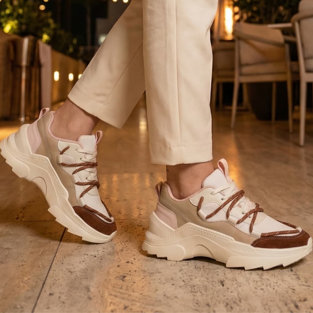 Tênis Sneaker Feminino, Plataforma Tratorada e Super Estiloso