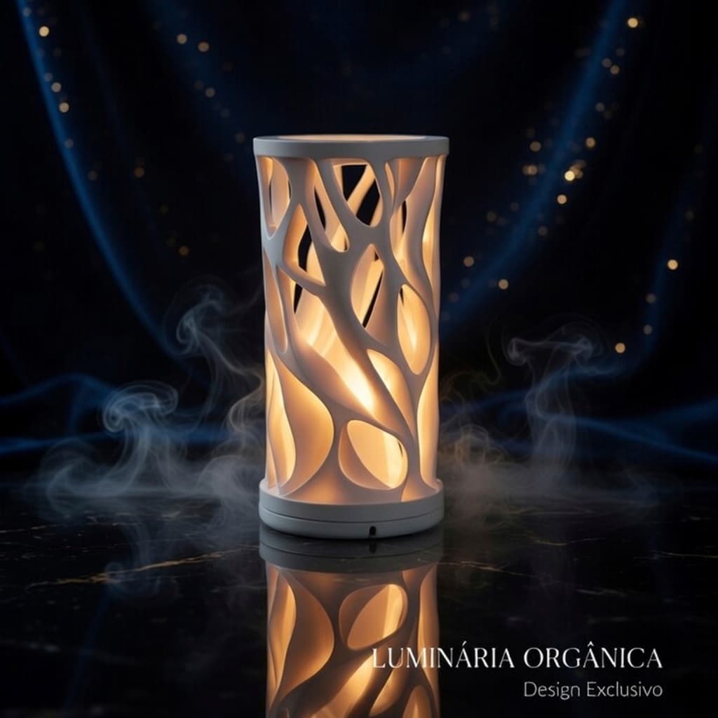 Luminária De Mesa Voronoi Led Design Orgânico Vazado Design Exclusivo