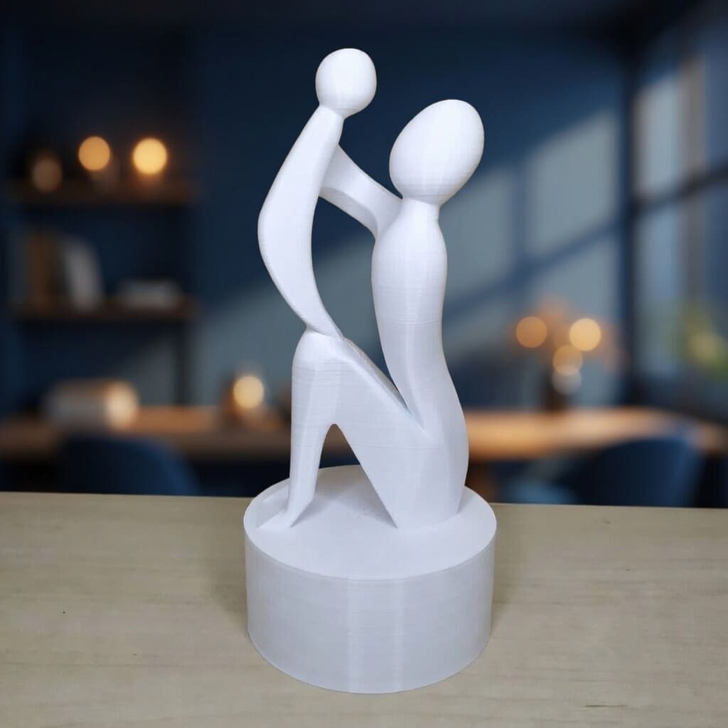 Escultura Mãe e Filho Decorativa Presente Dia das Mães Estatueta 3D