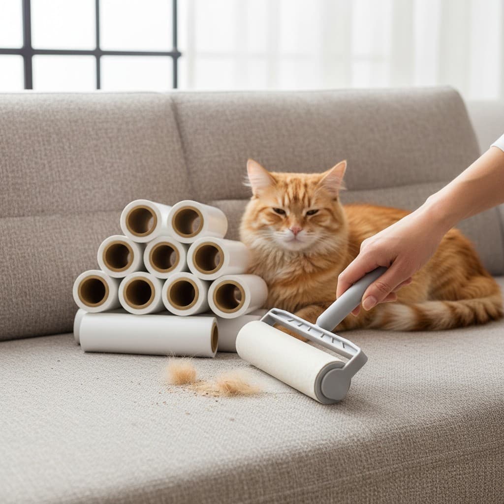 Rolo Adesivo Tira Pelos Rolinho Refil Folhas Multiuso Roupa Sofa Gato Cachorro Pet