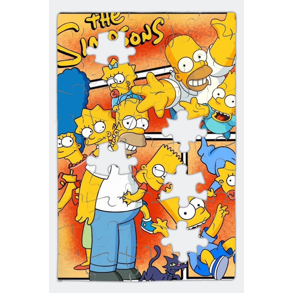Quebra-Cabeça The Simpsons Família completa desenho animado engraçado 50 peças educativo e divertido