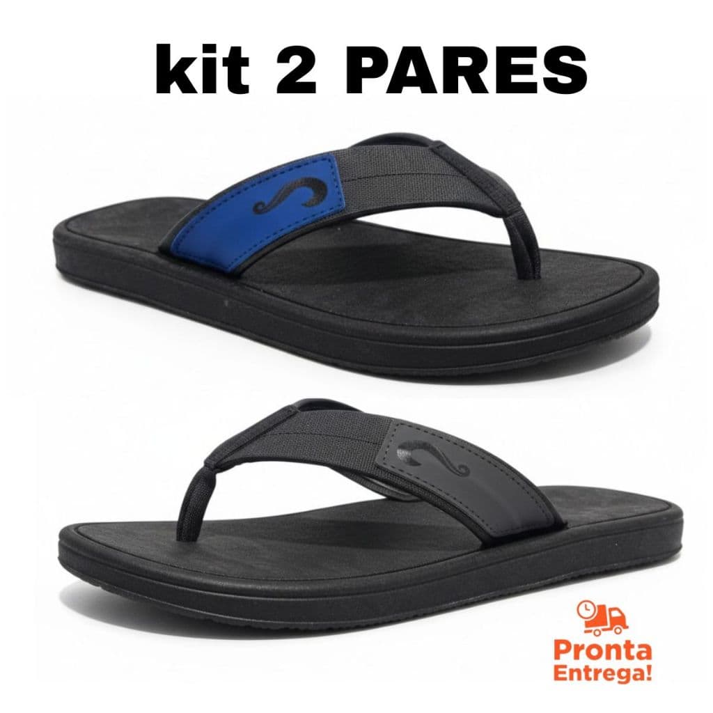 Kit 2 Pares Chinelo Masculino Adulto Casual NOVO