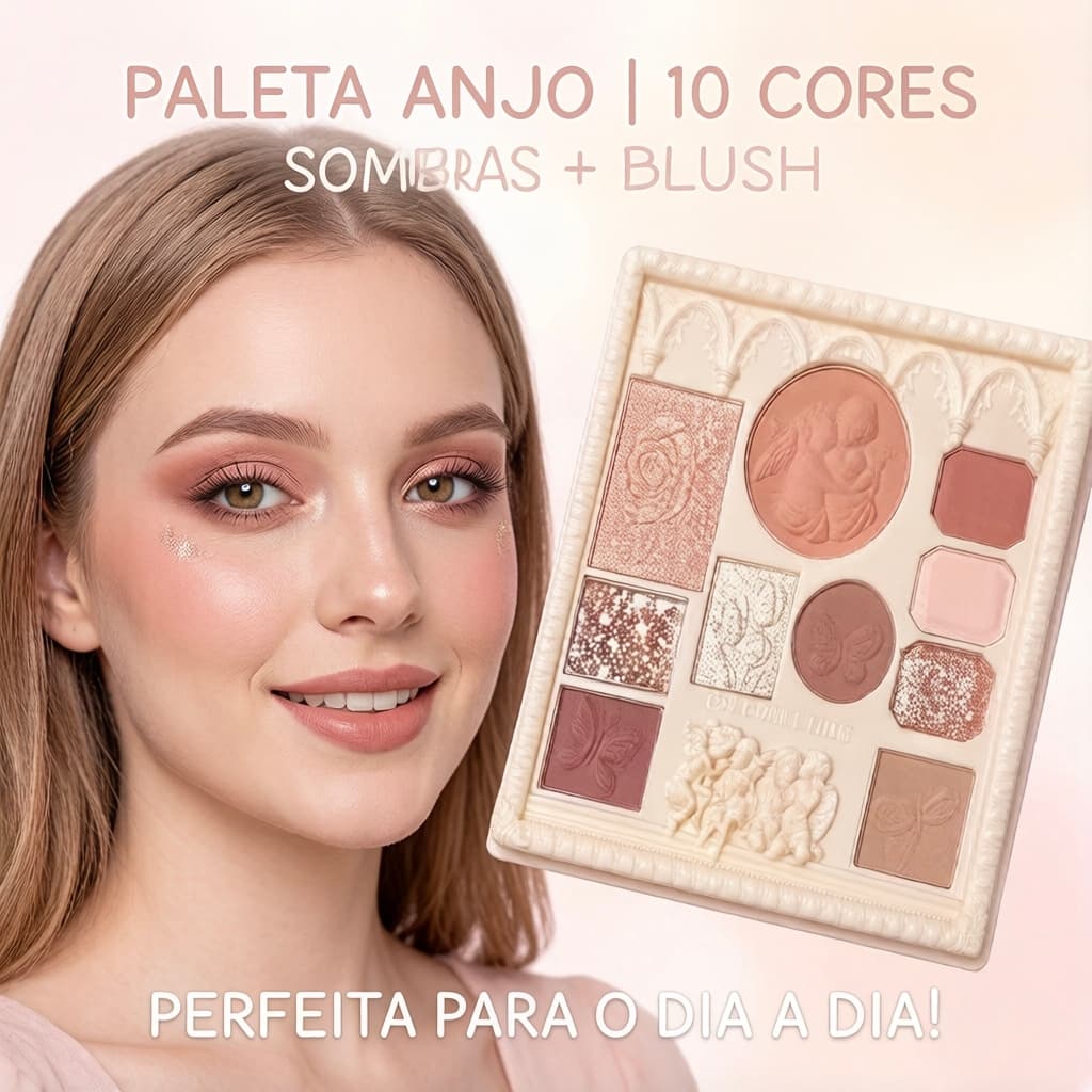 Paleta de Sombras de Pérola e Glitter - Alta Pigmentação e Longa Duração