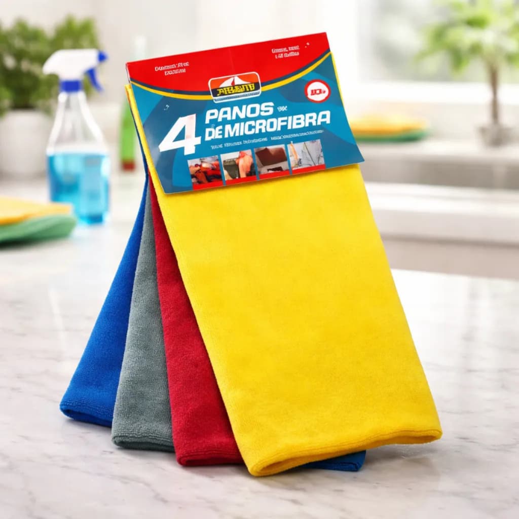 Pano De Limpeza Proauto 35x35 Cm Pacote Com 4 Unidades