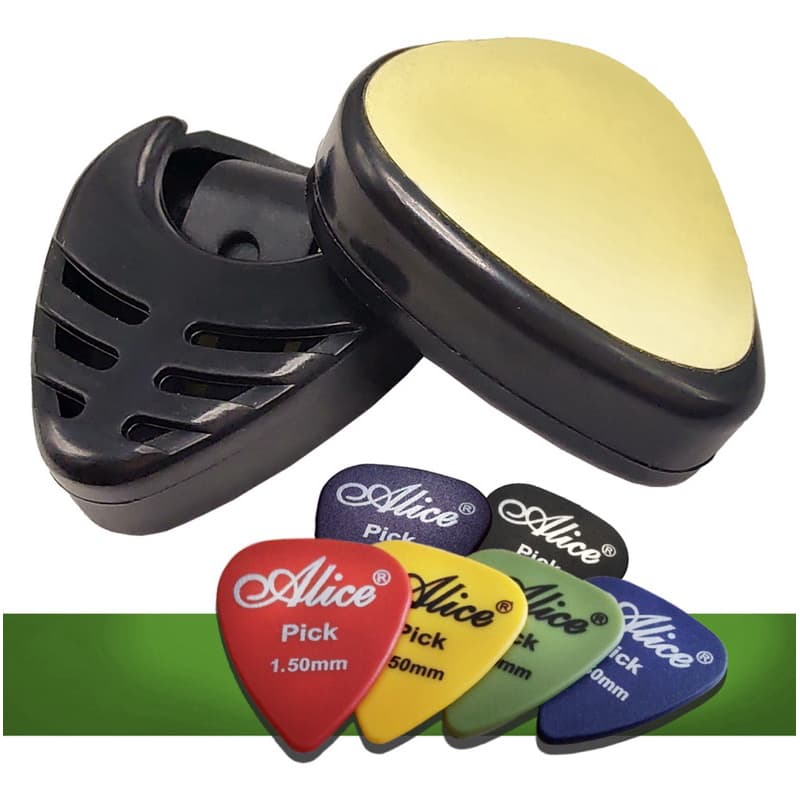 kit 8 palhetas e um porta palheta violao guitarra culele
