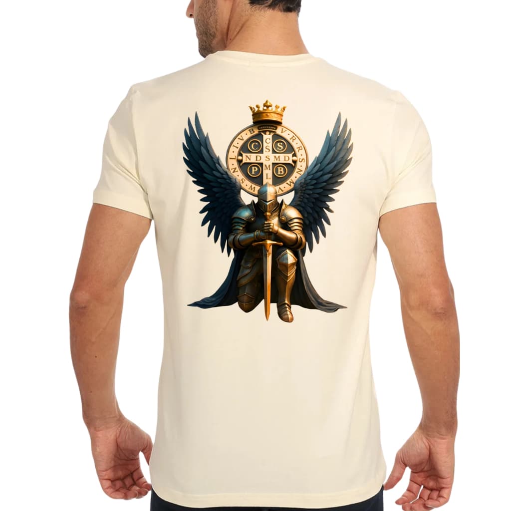 Camiseta CAVALEIRO SÃO BENTO 1 blusa masculina camisa cristã tshit moda gospel