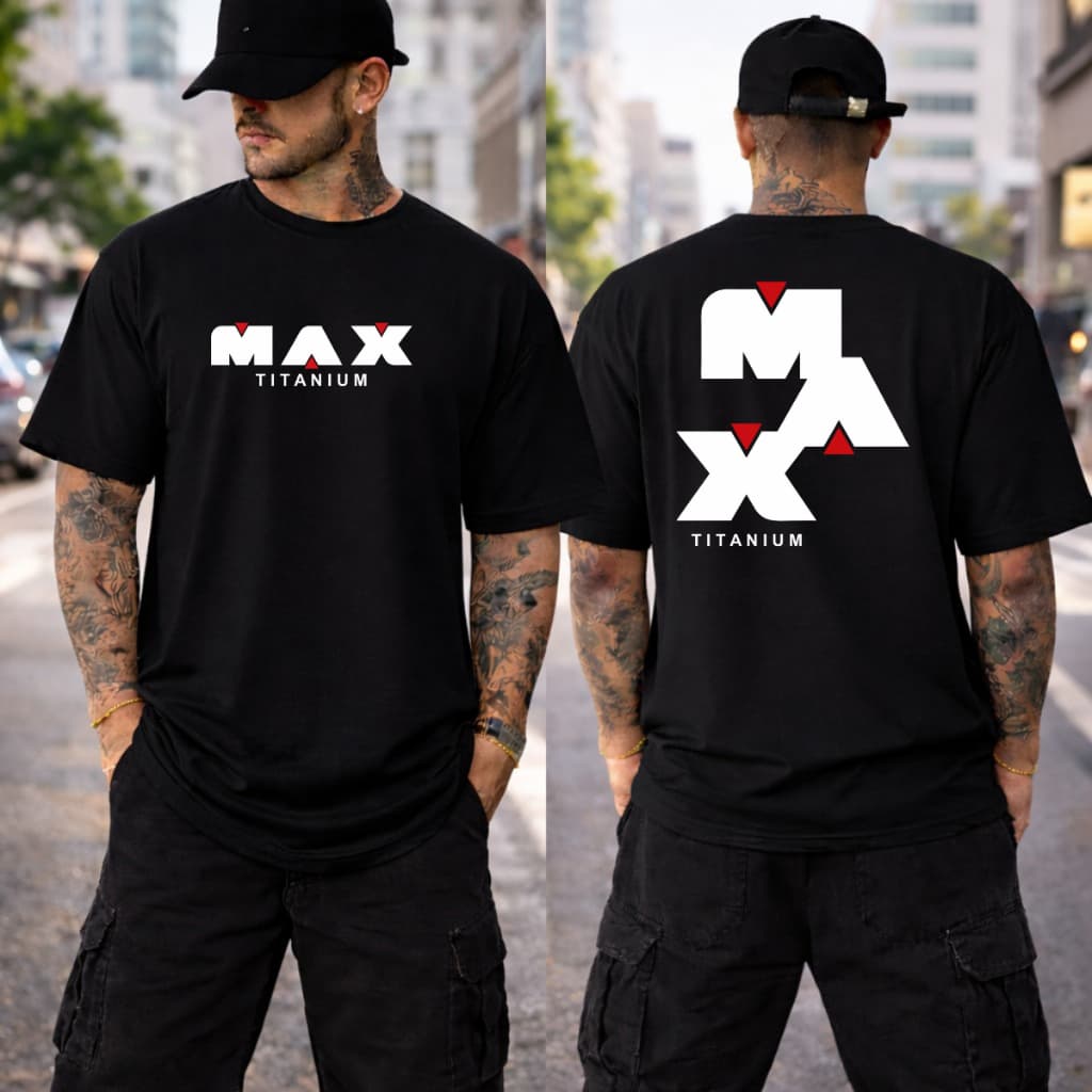Camiseta Masculina Feminina Oversized  Algodão Treino Academia Max Titanium Streetwear Blusa Camisa
