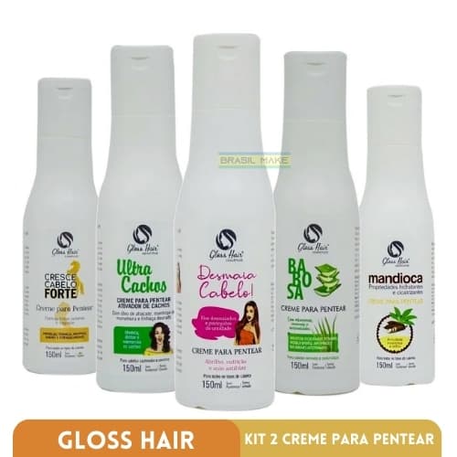 GLOSS HAIR  Kit Capilar 2 Creme para Pentear 150ml cada