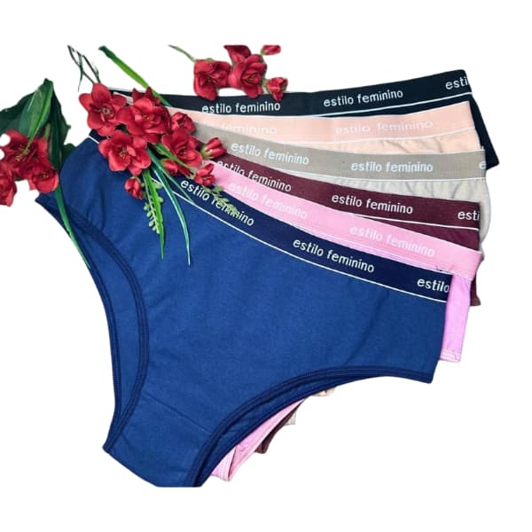 Kit 6/5/4/3 Calcinhas Feminina Algodão Elástico Exposto Conforto Boxer Esportiva Forro 100% Algodão