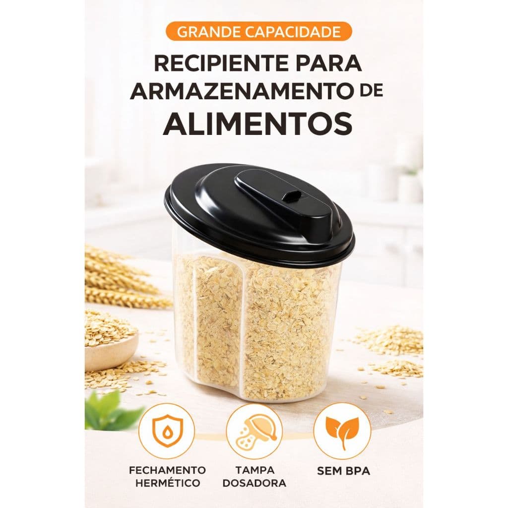 Kit 4 Farinheira Açucareiro 700ml Farinha Aveia Açai Granola Farofa Fubá Açucar Cores Sortidas 2192