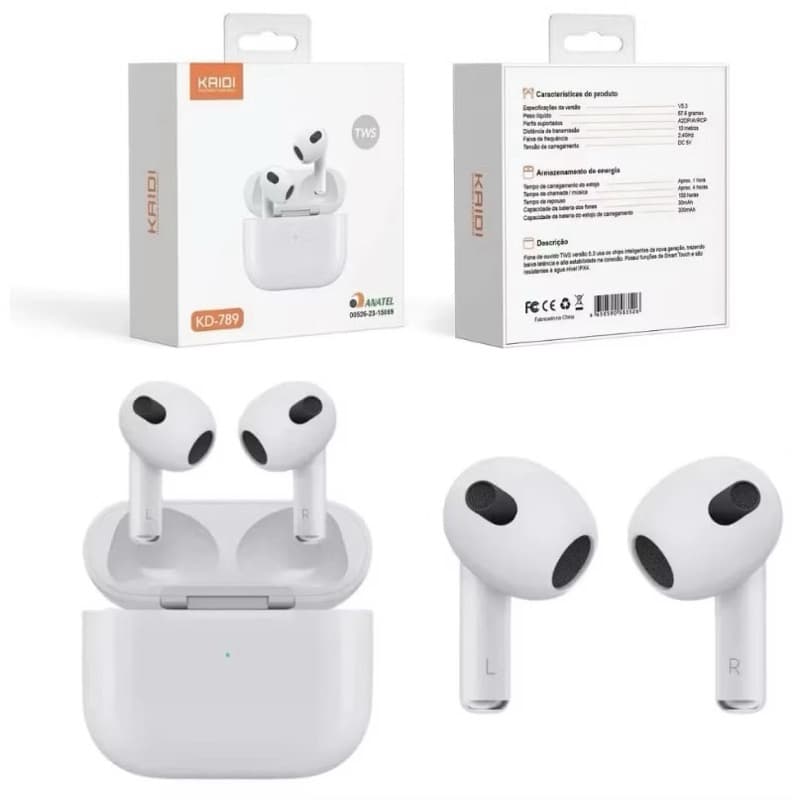Fone de Ouvido Sem Fio Bluetooth KAIDI KD-789 - Liberdade Estéreo com Conexão Bluetooth V5.3