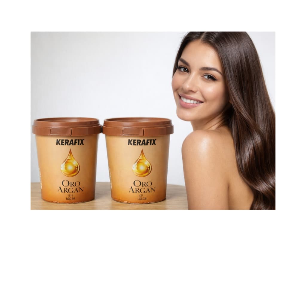 Promoção 2 Máscara Capilar Kerafix Oro Argan Hidratação Profunda Brilho Intenso Nutrição e Controle de Frizz