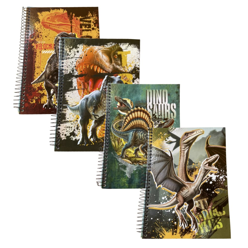 Kit 2 Cadernos Dinossauro COM ADESIVO 1 Matéria 96 Folhas
