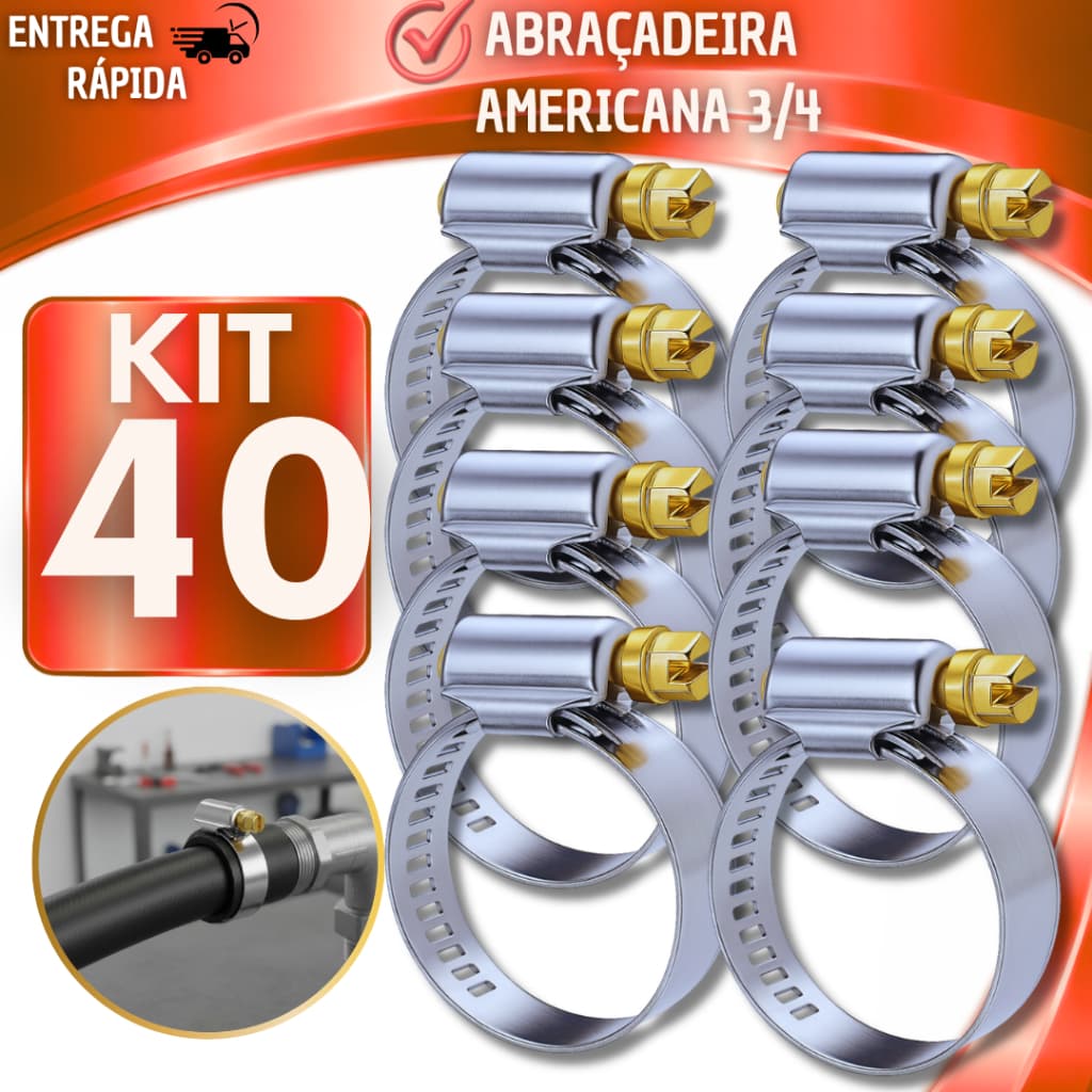 Abraçadeira de Aço Inoxidável 3/4Alta Resistência e Durabilidade sistemas hidráulicos, irrigação, oficinas e manutenção.