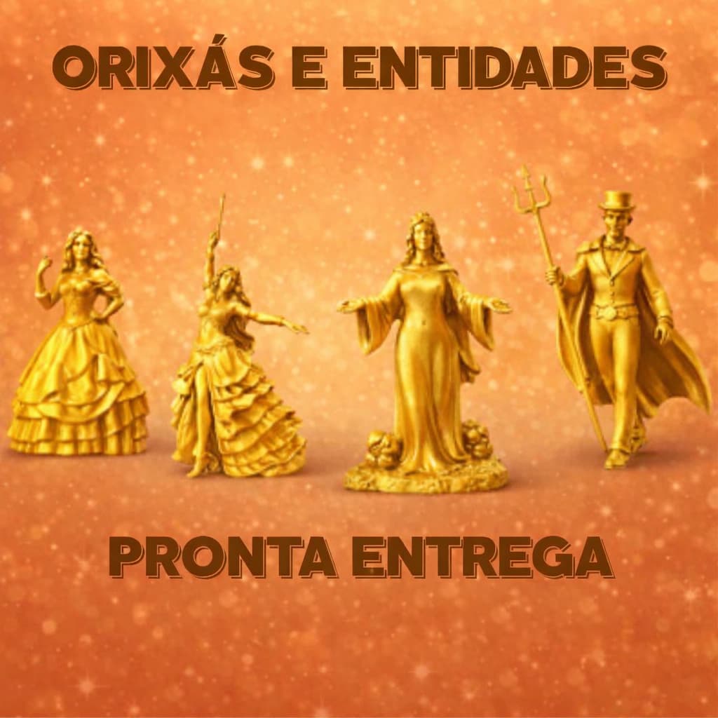 Imagem Miniatura de Orixás e Entidades Dourada  - Alta Definição Resina 3D - Escolha o Seu