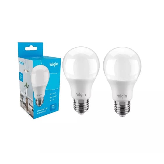 3 Lâmpadas LED  9W/ 12W/ 15W Bivolt E27 Luz Branca Econômica Alta Durabilidade Elgin