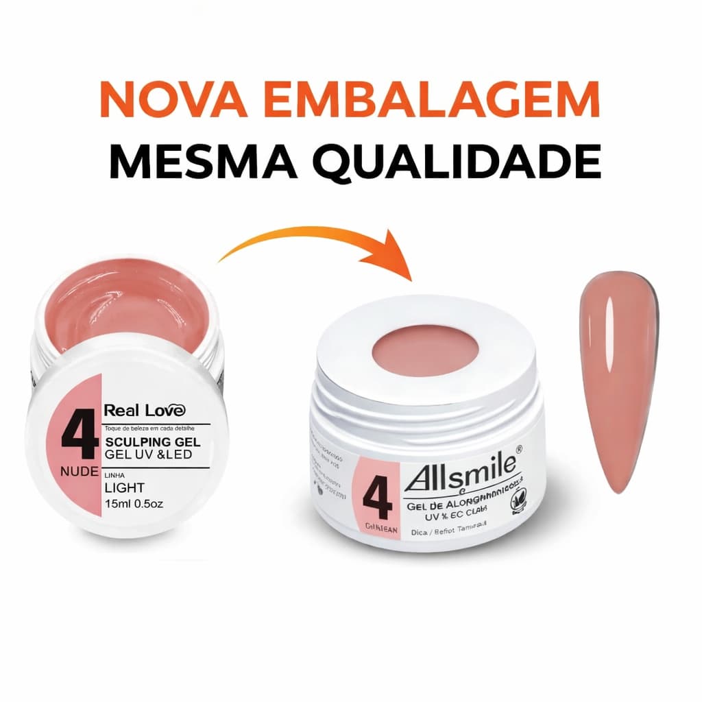 Gel Sculping Real Love Número 04 Nude para Alongamento 15ml