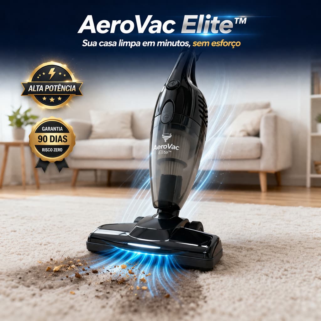 Aspirador de Pó 2 em 1 AeroVac Elite™ Portátil Potente 220V Limpeza Rápida e Sem Esforço