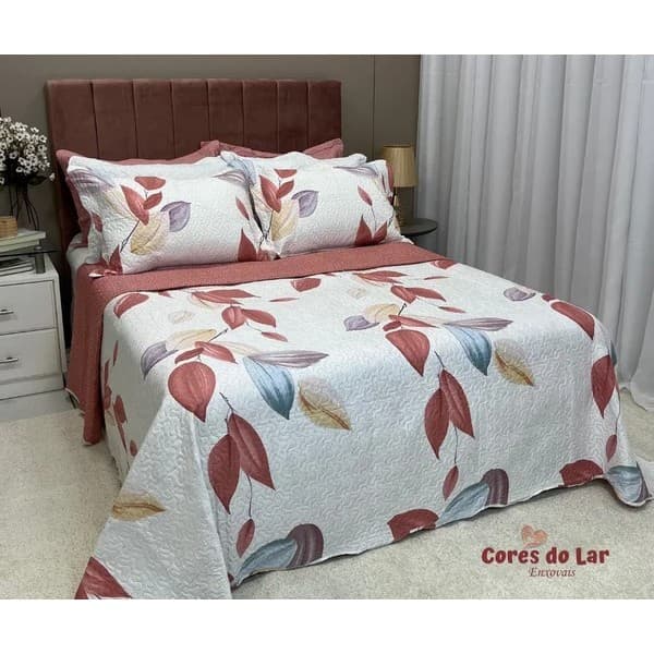 KIT COBRE LEITO 3 PECAS  CASAL DUPLA FACE ESTAMPAS VARIADAS