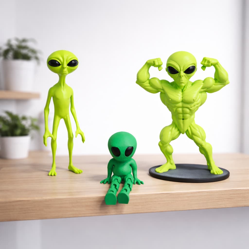 kit 3X Alien Magrelo, Maromba E Sentado Perna Articuladas Decoração  fitnes Academia Escritório casa