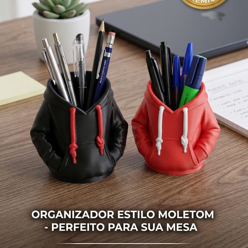 Porta Canetas Porta Lápis Porta treco estilo MOLETOM PLA Impressão 3D PREMIUM Entrega Rapida
