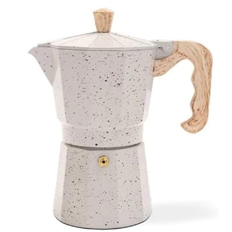 Cafeteira Italiana 300 ml Brinox Vanilla 6 xícaras feita em alumínio. Linha Verona.