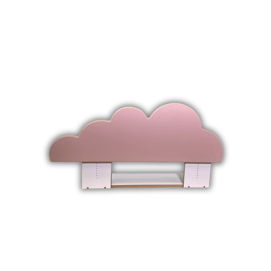Grade de cama proteção infantil  em mdf formato nuvem rosa