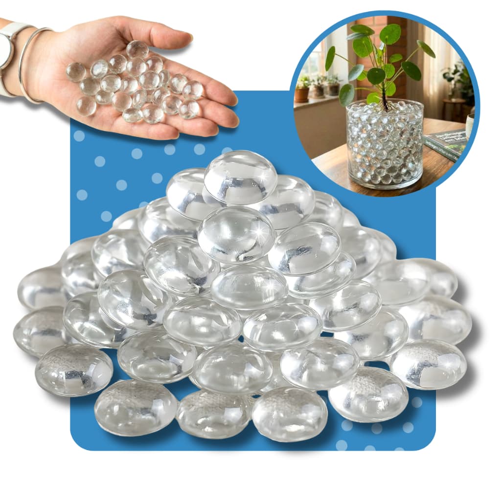 Kit Pedras Decorativas Gema de Vidro Transparente 500g Para Aquário Vaso Festa Artesanato