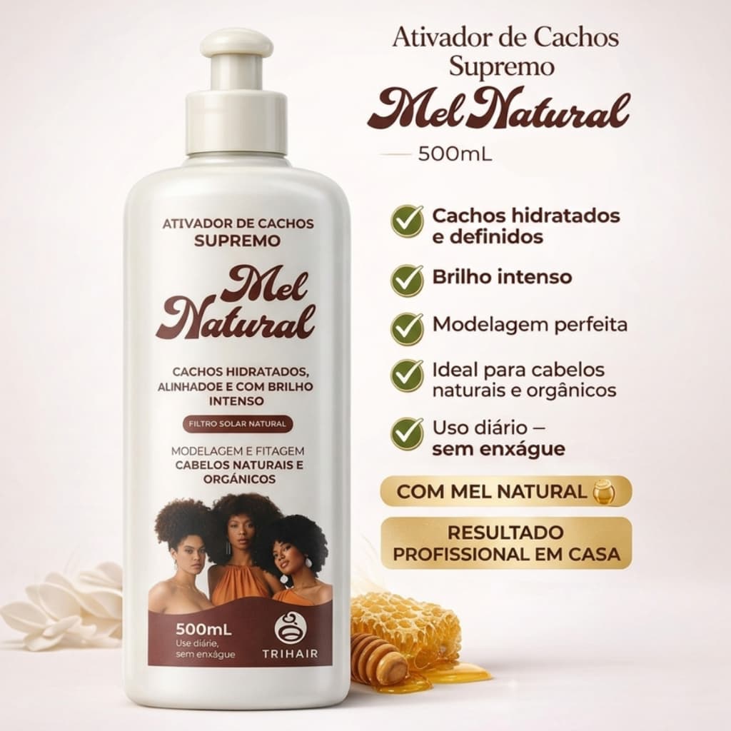 Ativador de Cachos Supremo Mel Natural Trihair 500ml