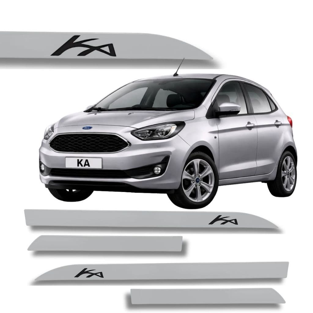Jogo Friso Lateral Novo Ford KA 2014 até 2020 Prata Dublin