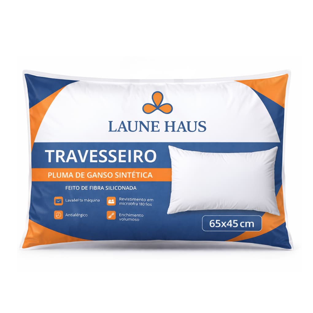 Kit Com 2 até 10 Travesseiro Pluma de Ganso Sintética Fibra Siliconada Descanso Antiacaro 65x45cm