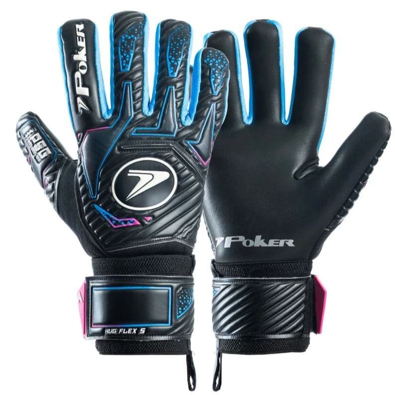 Luva Goleiro Profissional Poker Hug Flex 5 - PT/CEL/RO