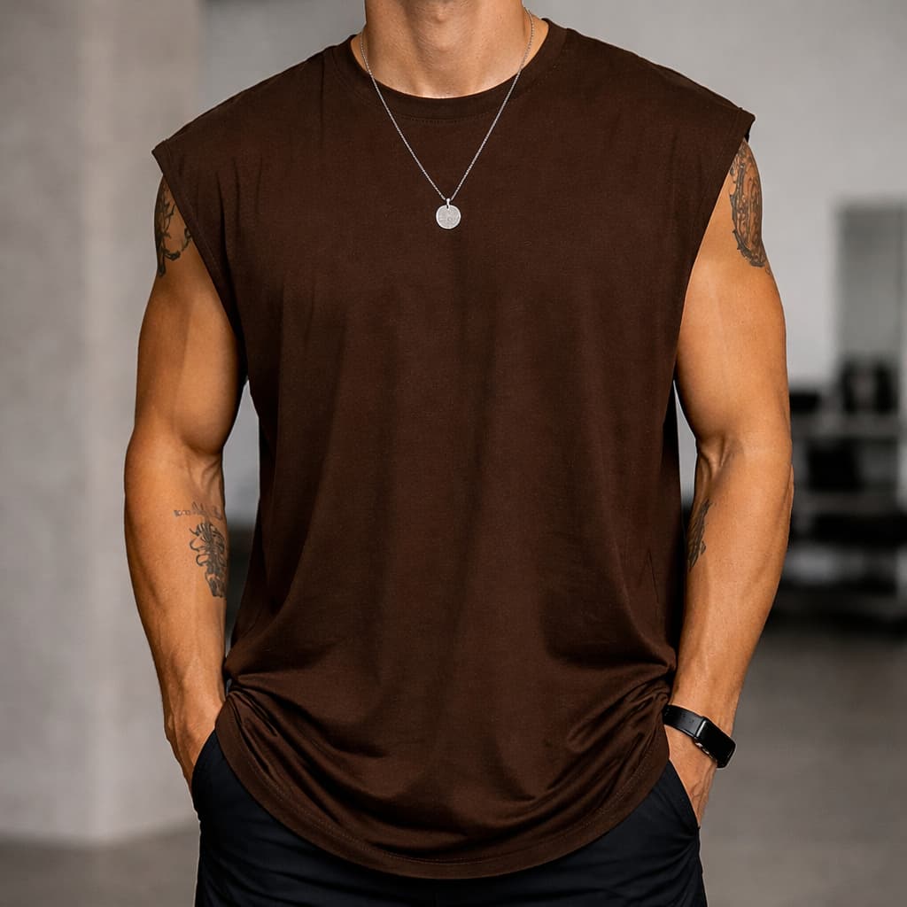 Regata Machão Masculina Cavada Oversized Academia Treino 100% Algodão