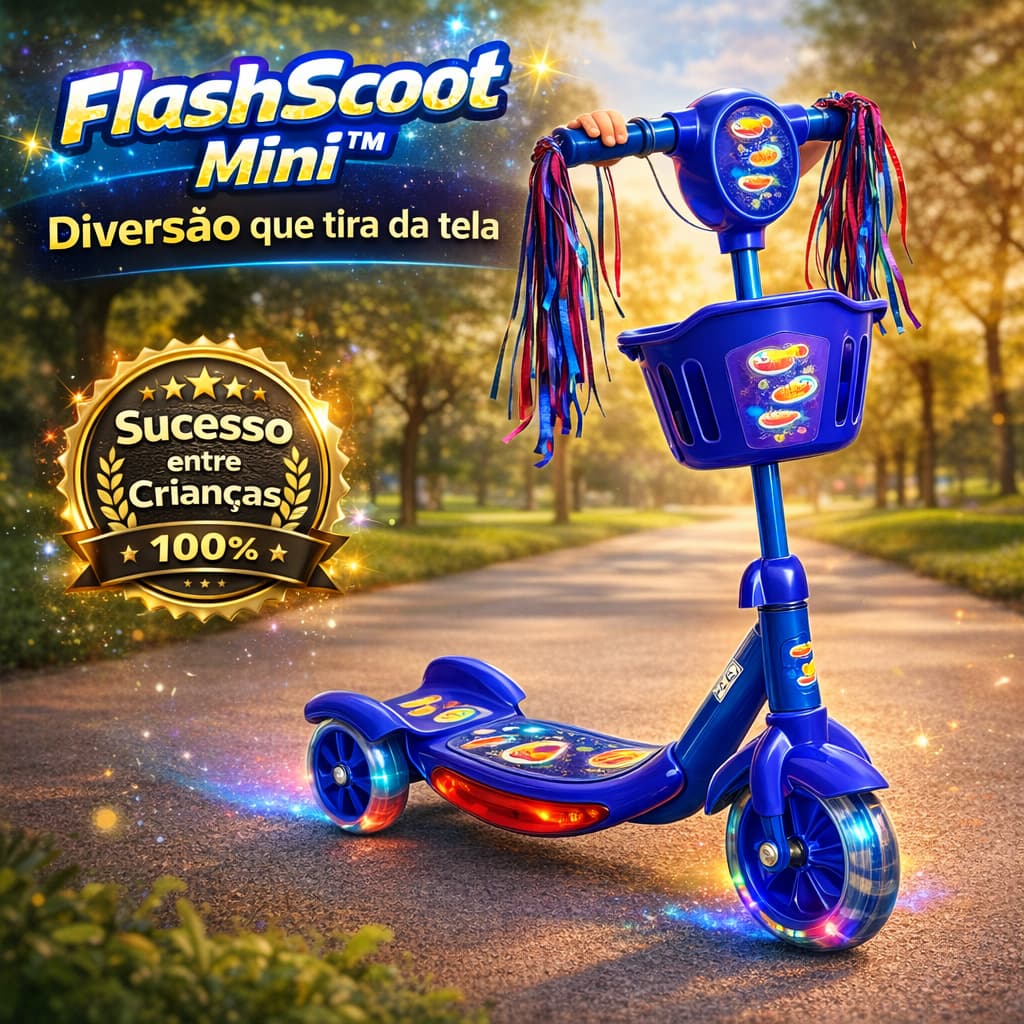FlashScoot Mini™ — O patinete que transforma tédio em diversão instantânea