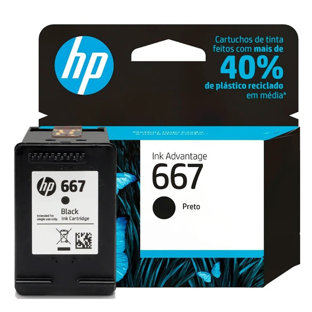 Cartucho de Tinta Preto HP 667 Advantage Deskjet 1275 2376 2775 2779 Dia dos Pais