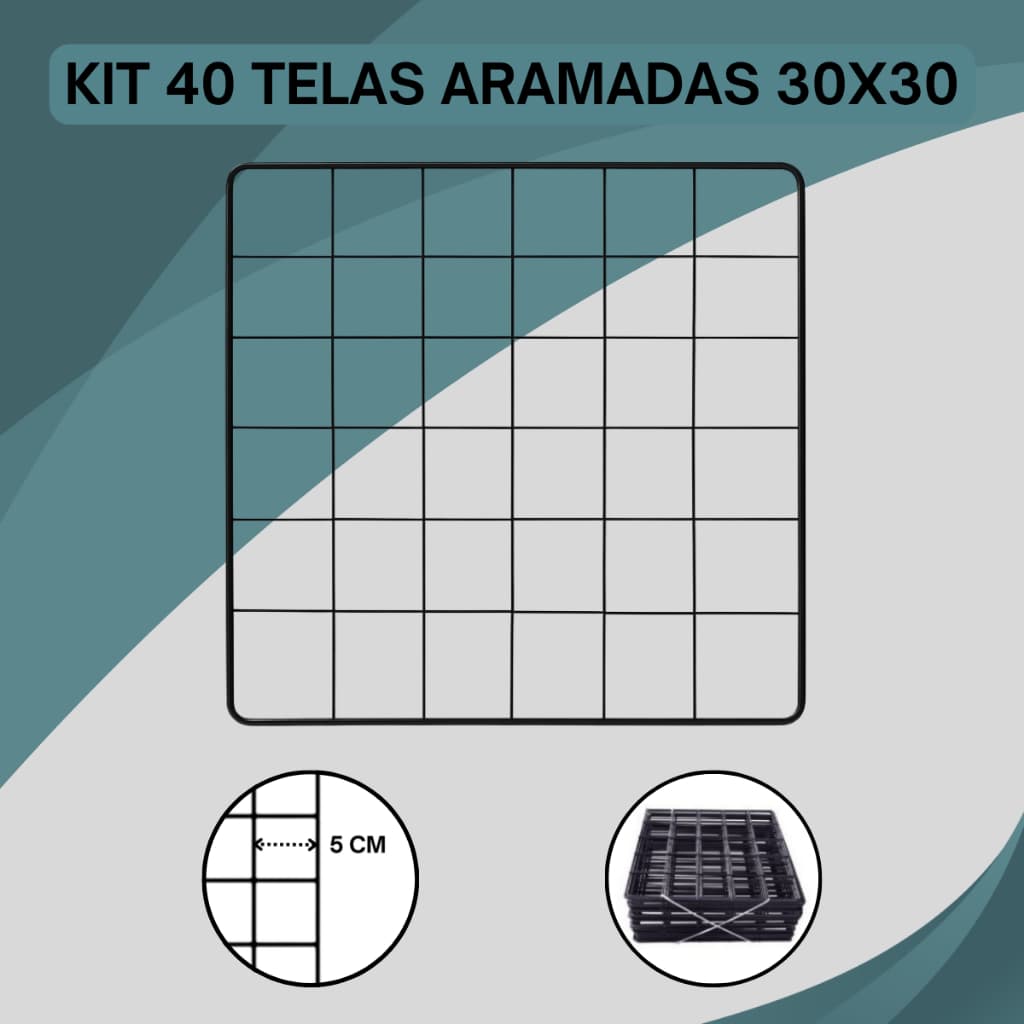 Kit 40 Telas Aramadas 30x30 Preto/Branco Estante Modular Nichos Organizador Cercado Pet Oferta