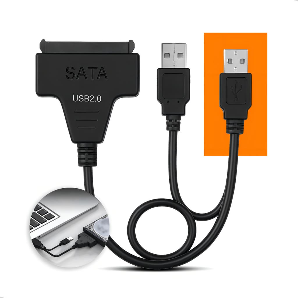 Plugsy Cabo Adaptador Conversor Usb Sata 2.0 Para Hd E Ssd 2.5 E 3.5 Polegadas Leitor De Dados Interno Para Externo Port