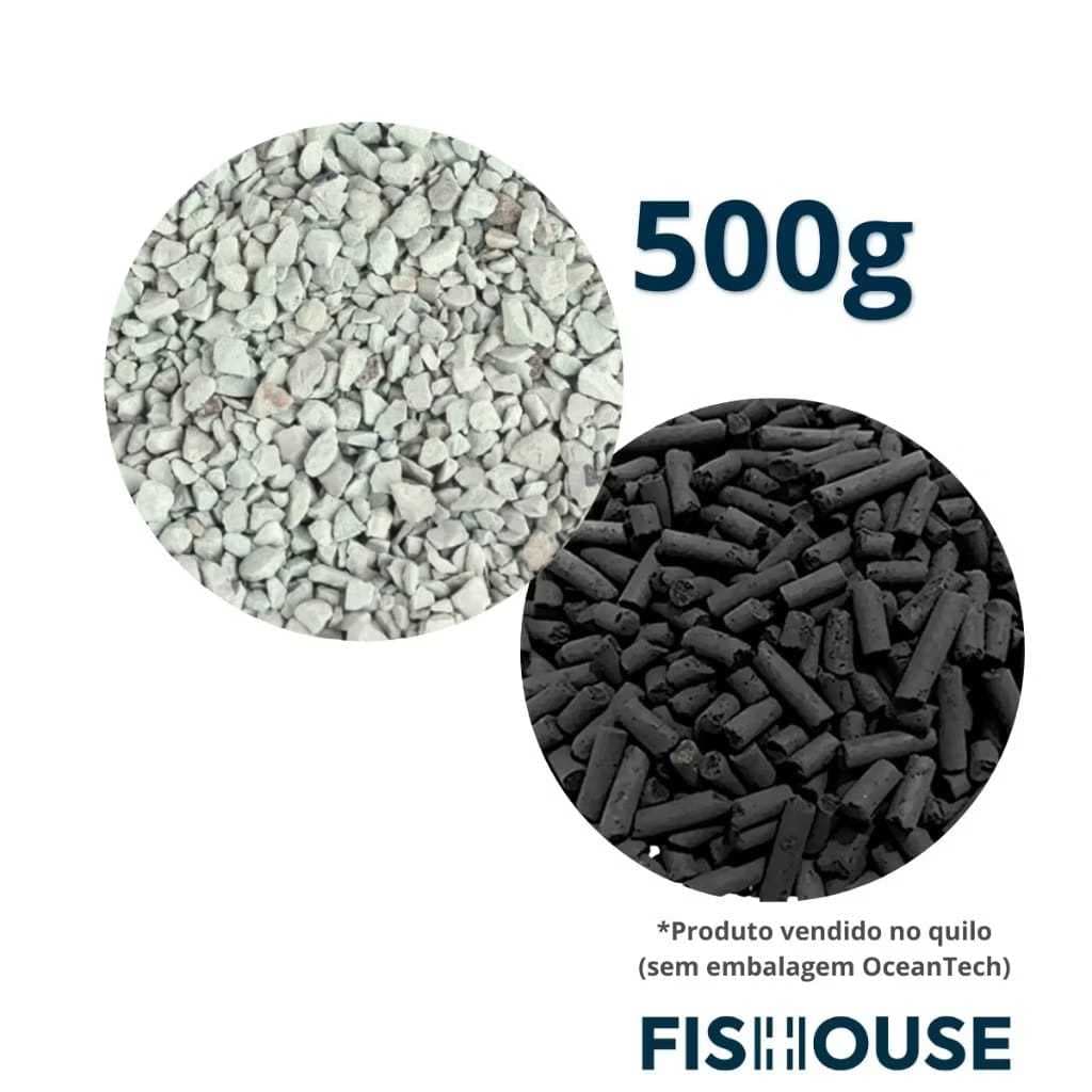 Mídia Biológica Zeolite 250g + 250g Carvão Ativado Peletizado - Pet&Plus