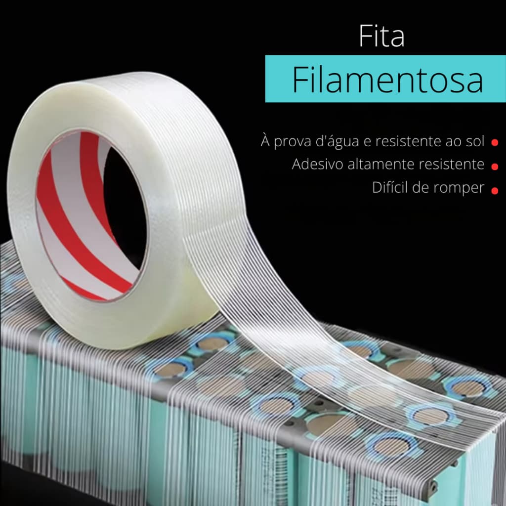 Fita Filamentosa Reforçada Ultra Resistente Para Embalagem Pesada