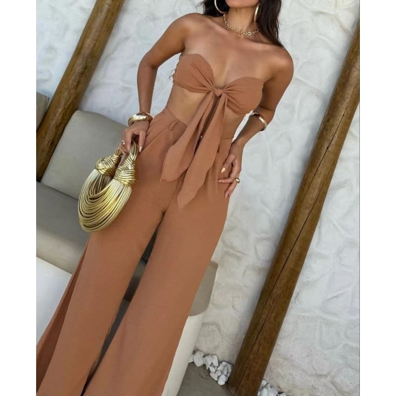 CONJUNTO PANTALONA CALÇA + CROPPED TOP ELASTANO CALÇA LONGA FORRADA