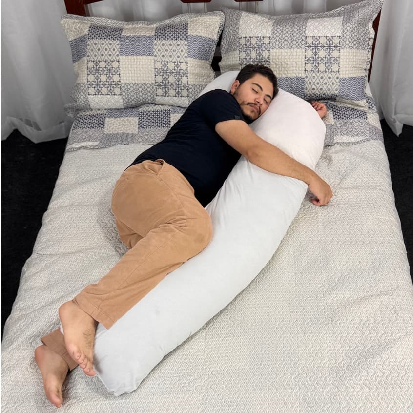 Travesseiro de corpo inteiro 1,50 x 75 Xuxão apoio lombar joelhos ideal para domir de lado agarrado