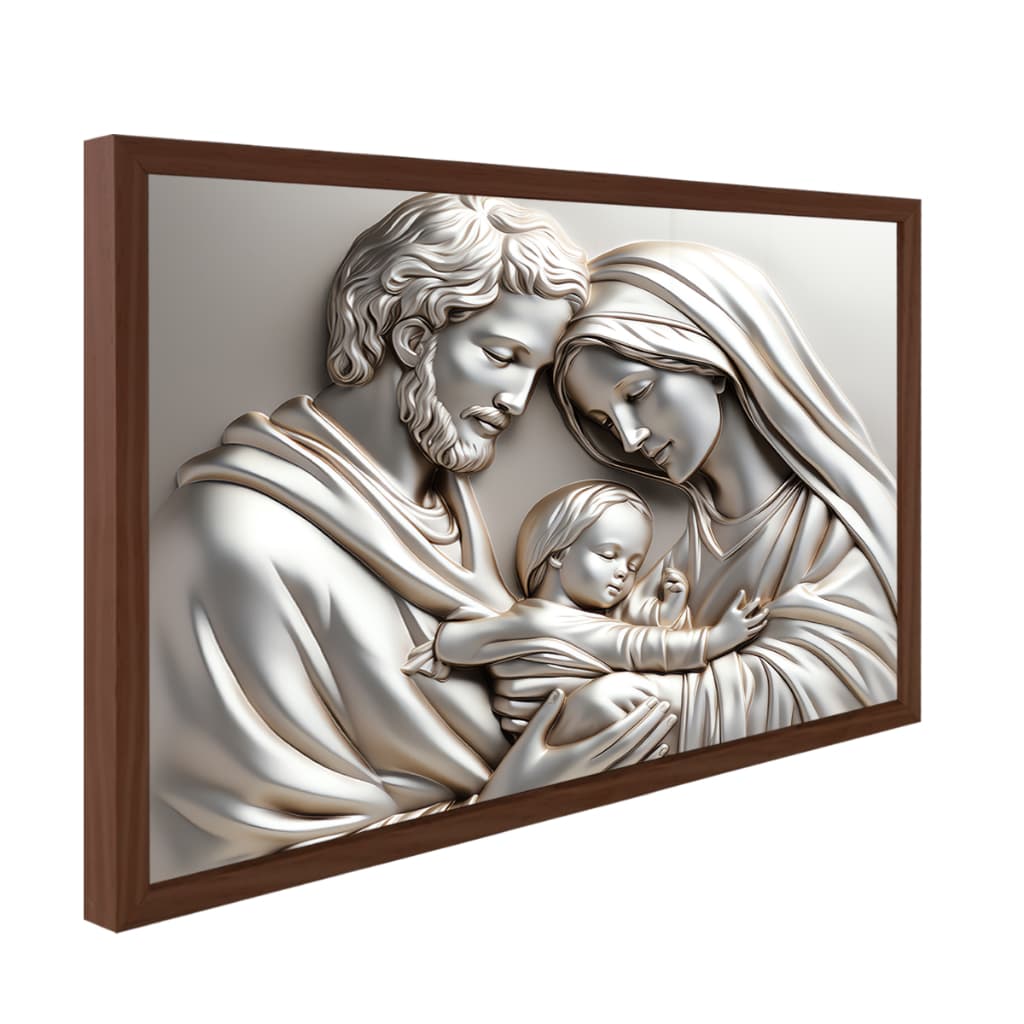 Quadro Decorativo de Sala Santa Ceia Sagrada Família Religioso Católico Fé Jesus 50cm