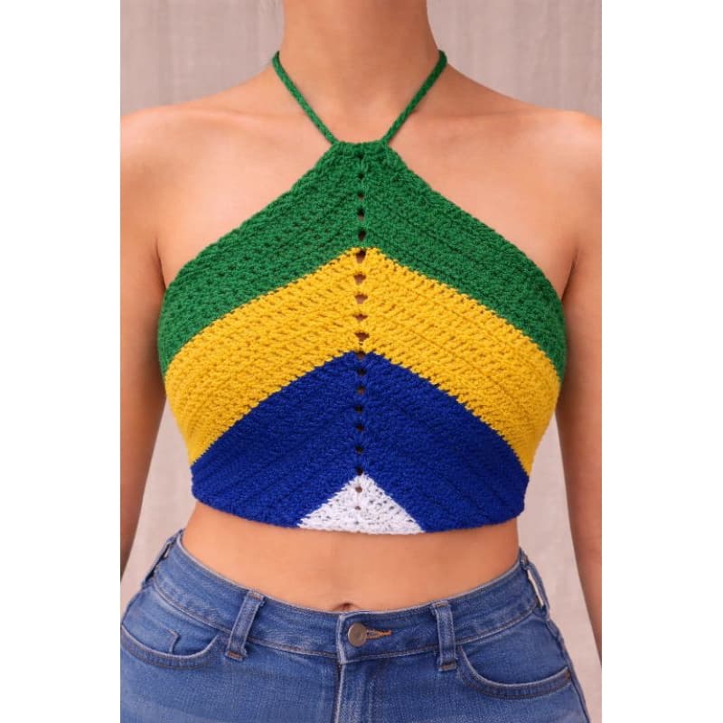 Cropped Brasil, Top Verão, Moda Feminina, Cropped Copa do Mundo 2026, Blusa Feminina. Veste do 36 ao 42