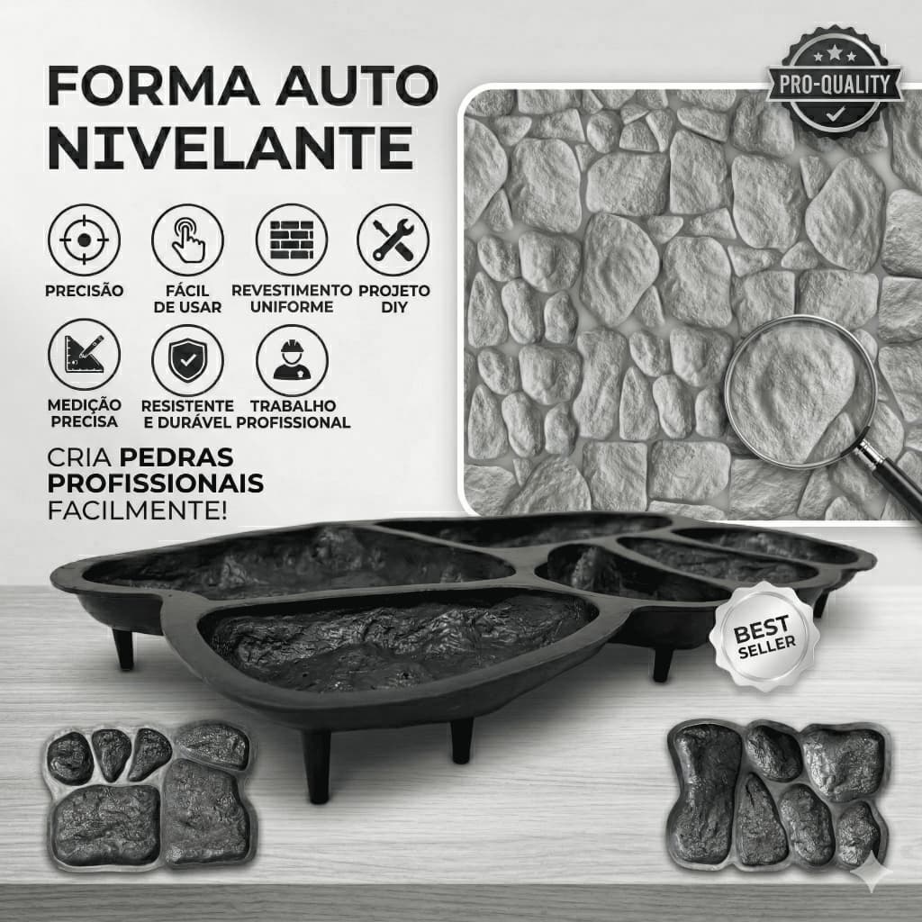 Kit De Molde Pedra Moledo Formas 3D Gesso e Cimento Pedras Concreto Decoração Parede Revestimento Rústico Forma