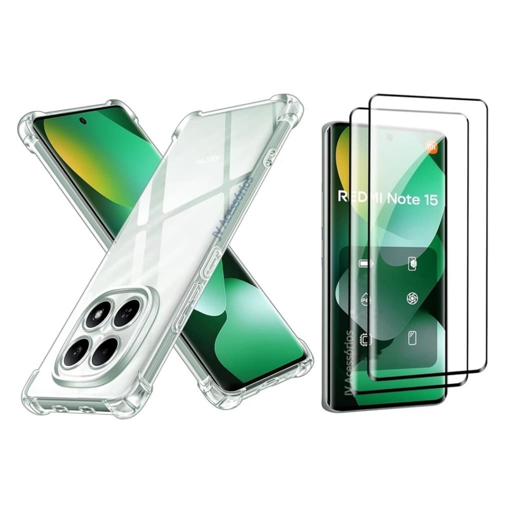 Capa Capinha Anti Impacto + Película de Ceramica Para Redmi Note 15 4G/5G