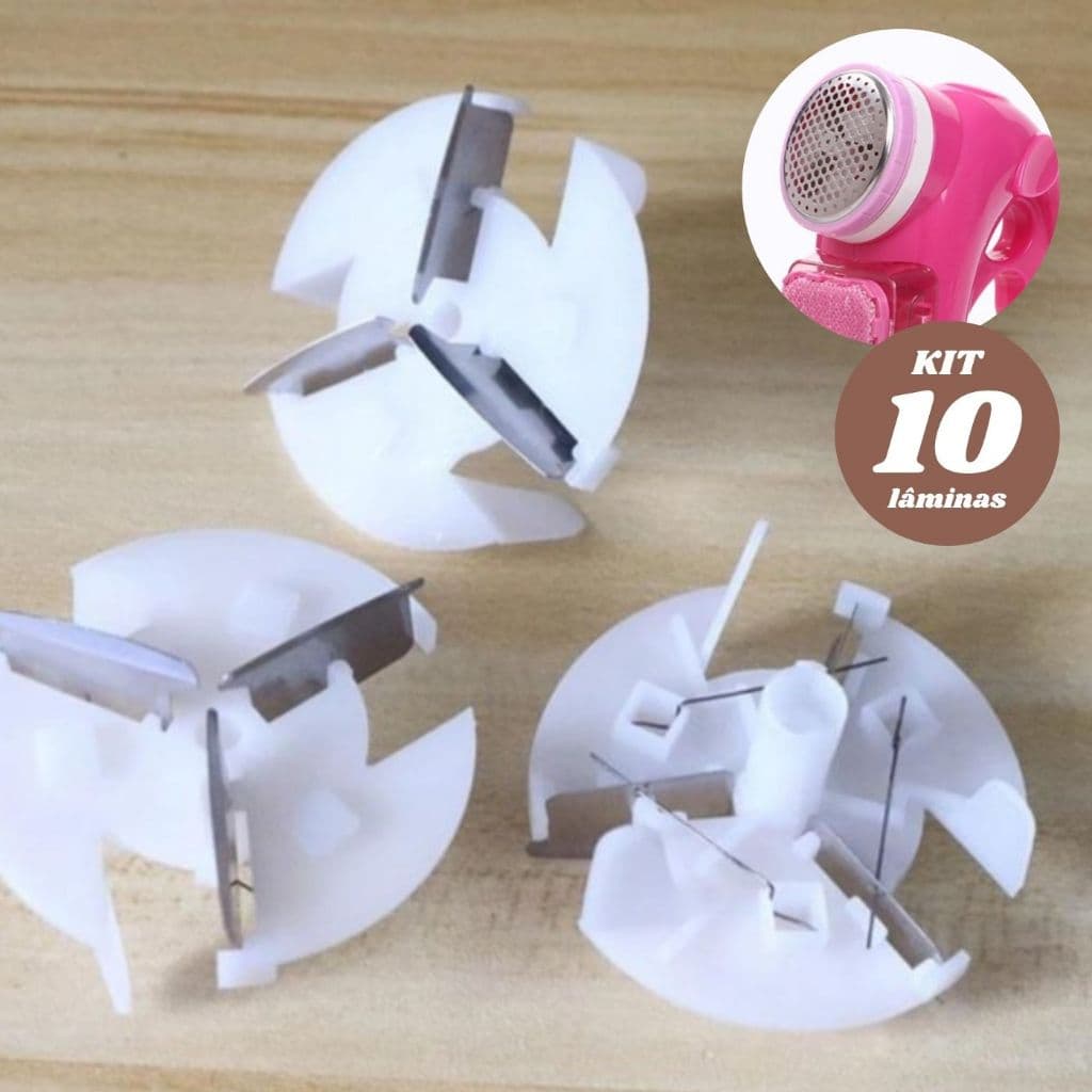 Kit 10 Lâminas Reposição Para Papa Bolinhas De Roupa Aparelho Tira Fiado Cabeçote Repor Removedor Refil Círculo Circular