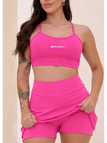 Conjunto Fitness Feminino Top + Short Saia com Bolso Feminino | Praia Academia Volei Beach Tenis Corrida