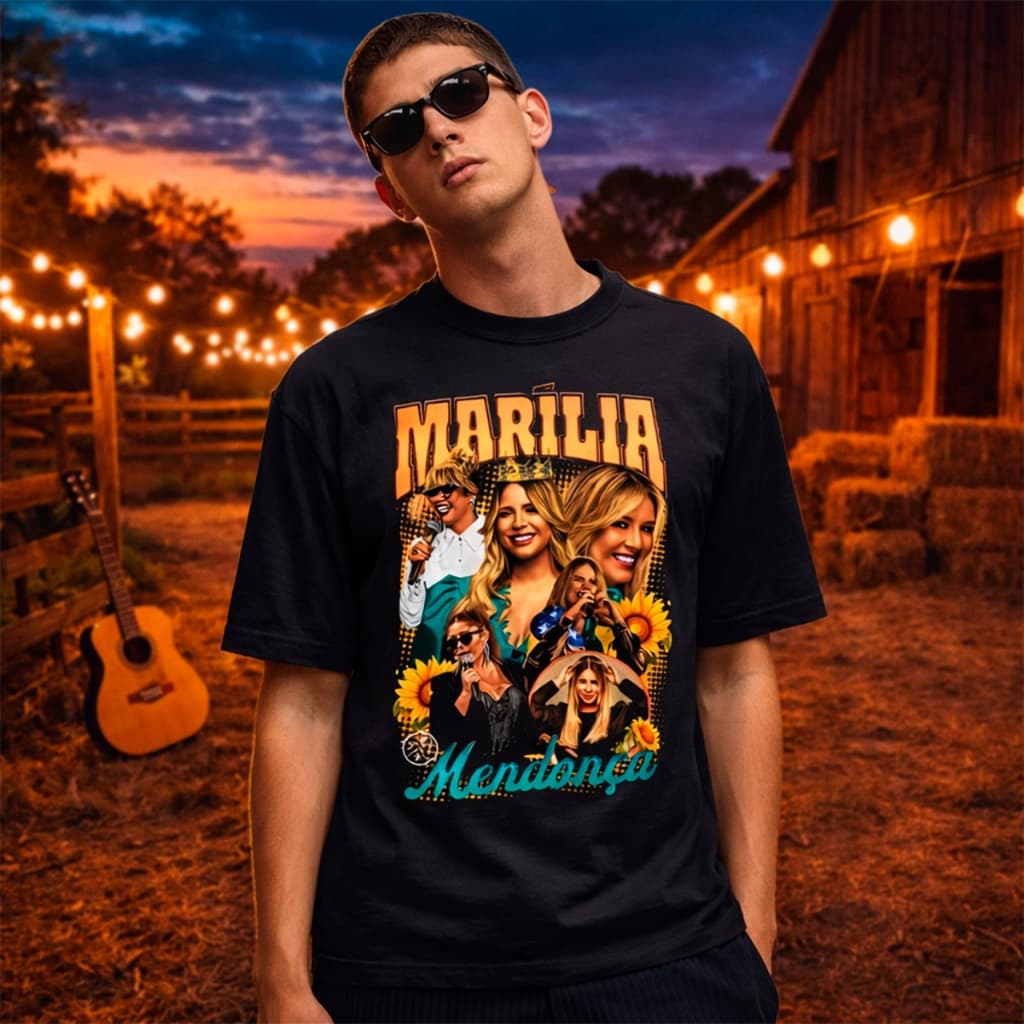 Camiseta Camisa Algodão Marilia Mendonça Rainha Da musica Sertaneja Eterna