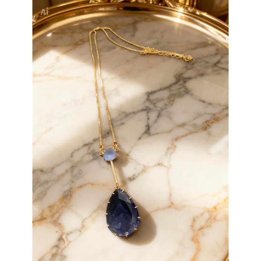 Colar Folheado a Ouro 18K, com zircônias roxas