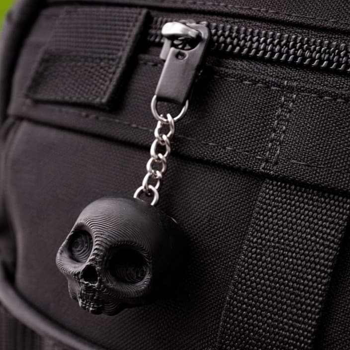 Chaveiro Caveira Preto 3D Acessório Estiloso Chaves Mochila Bolsa Presente Criativo Moderno